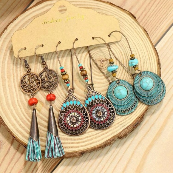 Emery Rose Bohemian Water Drop Earrings - Picture 2 of 3